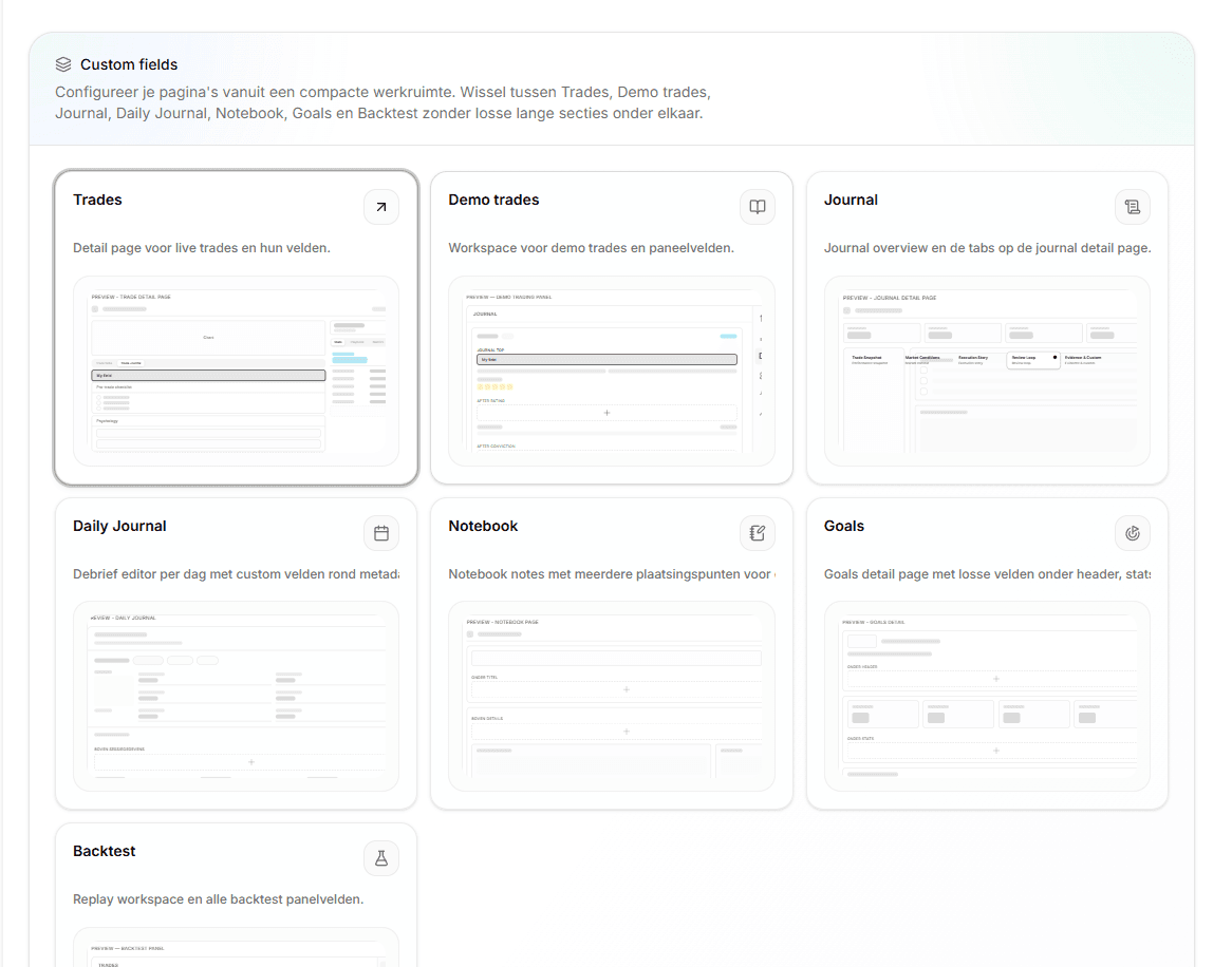 Custom fields panel - Light Mode